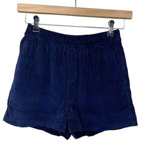 Aerie Navy Blue Pull On Corduroy Shorts with Pockets Womens Small NWT